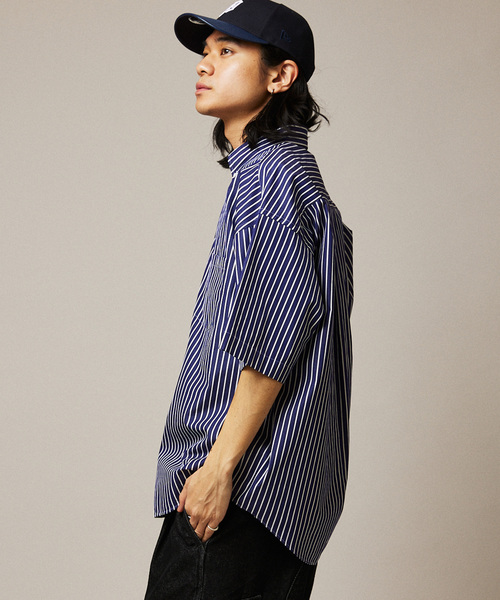 「JOURNAL STANDARD」 半袖シャツ MEDIUM ネイビー メンズ_7