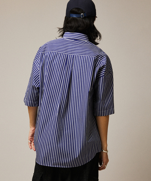 「JOURNAL STANDARD」 半袖シャツ MEDIUM ネイビー メンズ_8
