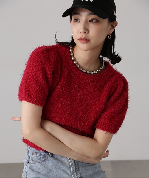 「FREE'S MART」 半袖ニット FREE ネイビー レディース_画像8