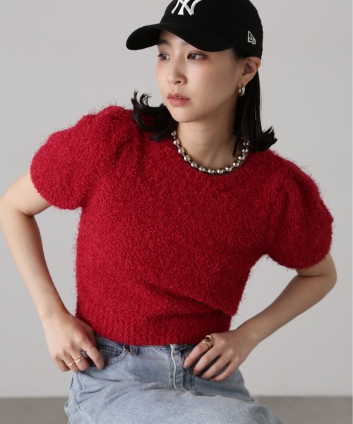 「FREE'S MART」 半袖ニット FREE ネイビー レディース_画像9