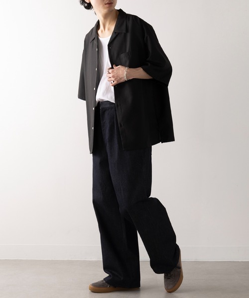 「HAUS GOLDEN GOOSE DELUXE BRAND」 「SUNNY APARTMENT」半袖シャツ LL チャコールグレー メンズ_画像3