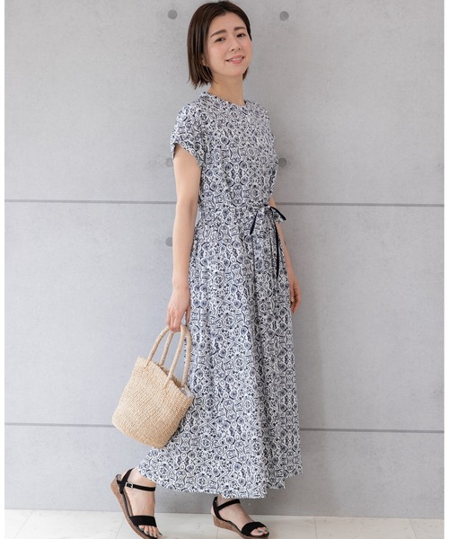 「PREFERIR」 半袖ワンピース MEDIUM ネイビー レディース_画像4