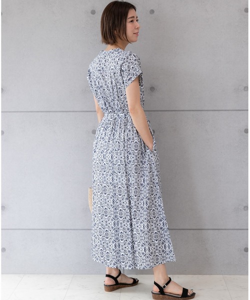 「PREFERIR」 半袖ワンピース MEDIUM ネイビー レディース_画像6