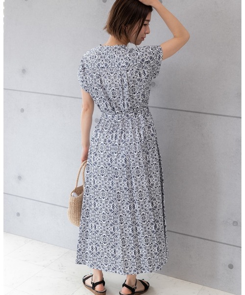 「PREFERIR」 半袖ワンピース MEDIUM ネイビー レディース_画像7