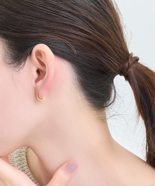 ピアス 「数量限定」金属アレルギー対応クロスネックレス＆ビジューフープピアスセット/BOX＆ショッパー付き/ギフト レディース メンズの画像
