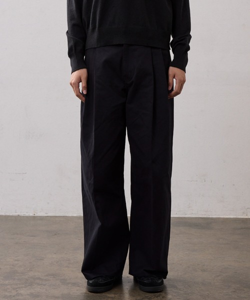 チノパン TWO TUCK COTTON WIDE PANTS メンズ レディース_2