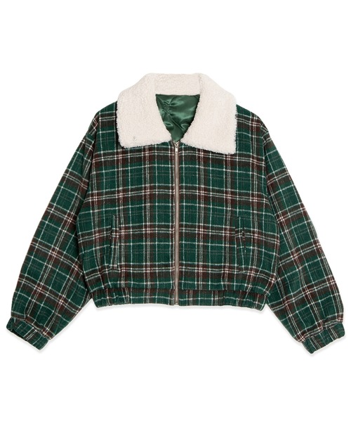 THENEWHOUSE チェック柄ブルゾン ボア襟チェック柄ブルゾン[商品：PN25AW-018] - PUNYUS Online Store