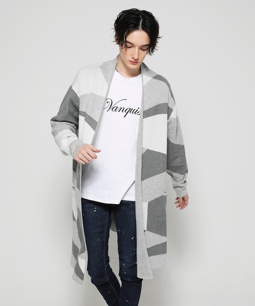 VANQUISH（ヴァンキッシュ） ニットカーディガン M グレー メンズ