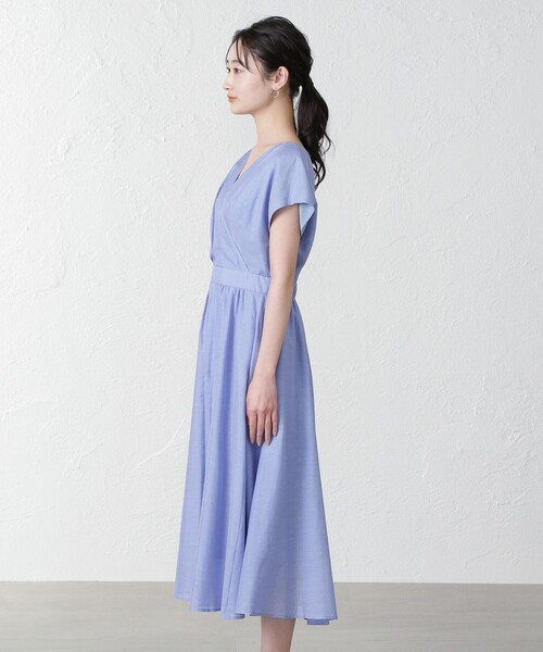 「EPOCA THE SHOP」 半袖ワンピース 38 グリーン レディース_画像6