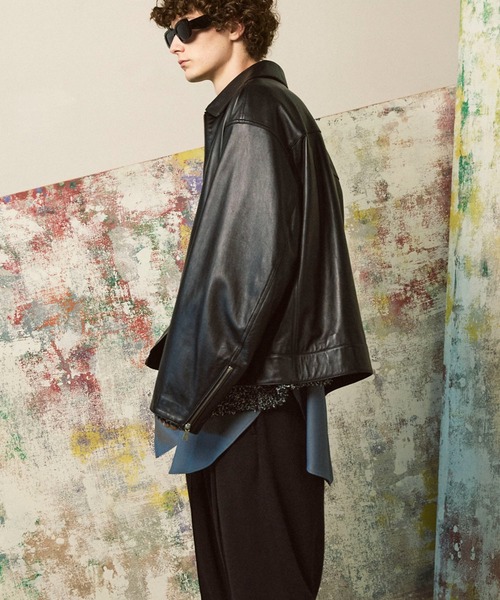 MAISON SPECIAL（メゾンスペシャル） レザーブルゾン 0 ブラック