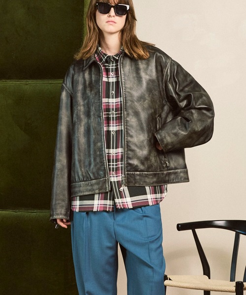 MAISON SPECIAL（メゾンスペシャル） レザーブルゾン 0 ブラック