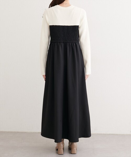 natural couture ワンピース リボン風ドッキングワンピース : ZOZOTOWN