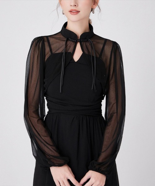 美品　レオナール　袖シースルー　ボレロ　黒　42 カーディガン シースルー長袖ボレロ レディース : ZOZOTOWN Yahoo!店