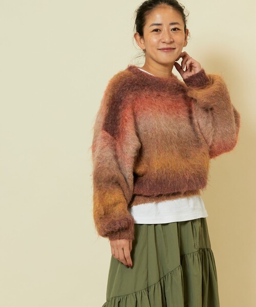 「Freada」 長袖ニット ONE SIZE ブルー レディース_画像4