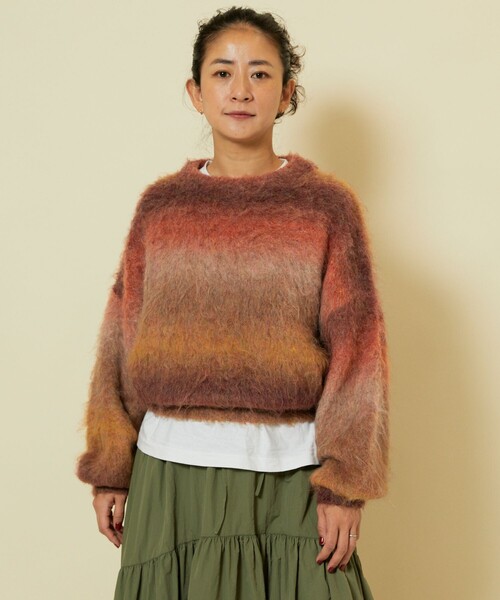 「Freada」 長袖ニット ONE SIZE ブルー レディース_画像9