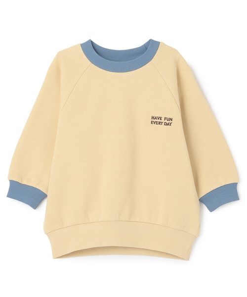 petit main トレーナー 「GOODPRICE」裏起毛衿配色トレーナー キッズ