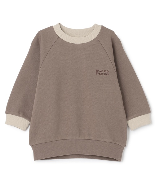 petit main トレーナー 「GOODPRICE」裏起毛衿配色トレーナー キッズ