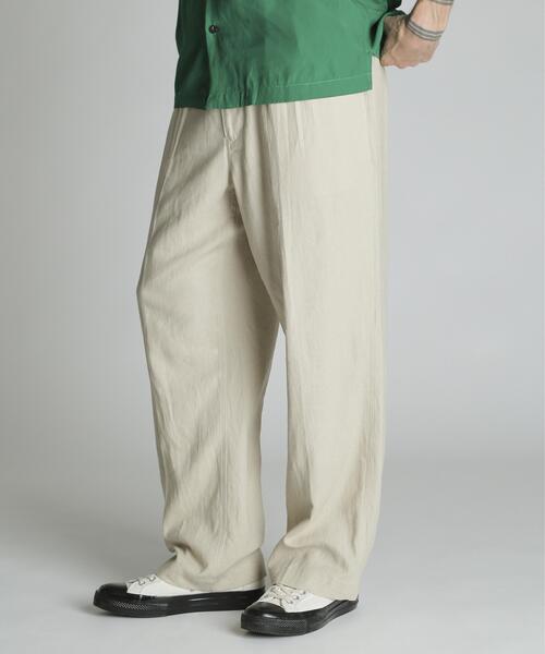 ワイドパンツ スラックス Schott/ショット/LINEN TROUSERS/リネン トラウザー メンズ レディースの画像
