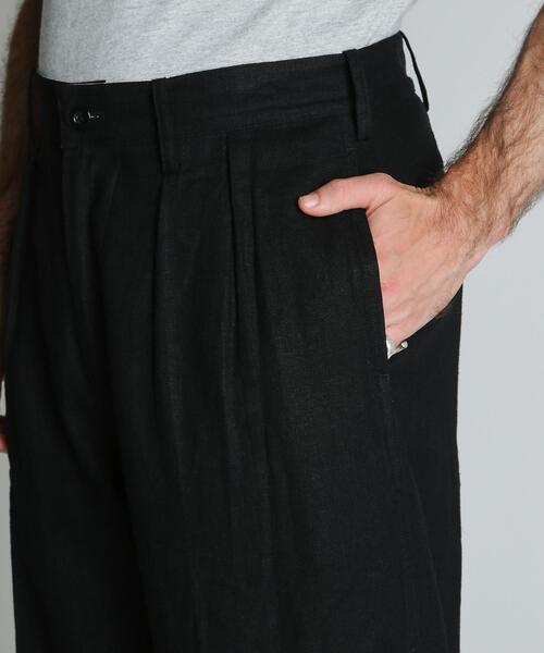 ワイドパンツ スラックス Schott/ショット/LINEN TROUSERS/リネン トラウザー メンズ レディースの画像