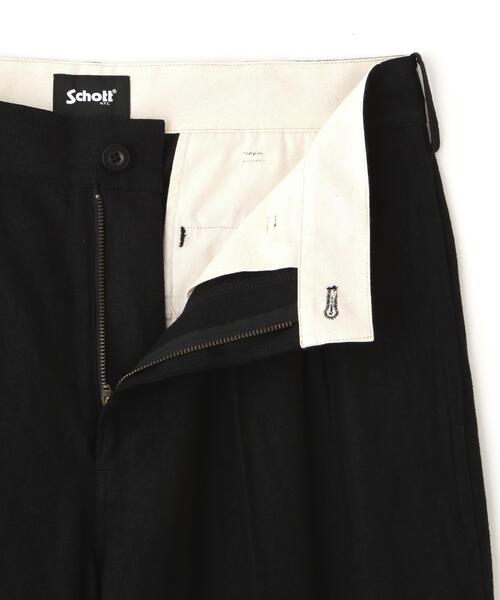 ワイドパンツ スラックス Schott/ショット/LINEN TROUSERS/リネン トラウザー メンズ レディースの画像