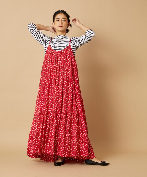 「Freada」 キャミソールワンピース フリ- レッド レディース_画像5