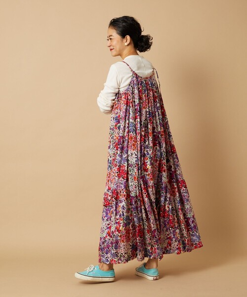 「Freada」 キャミソールワンピース フリ- レッド レディース_画像8