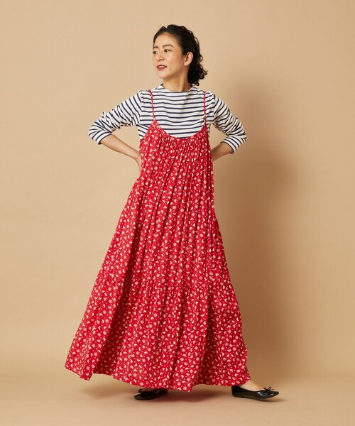「Freada」 キャミソールワンピース フリ- レッド レディース_画像9