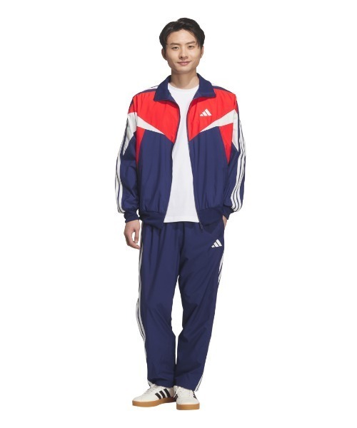 adidas（アディダス） パンツ ルーズフィット カラーブロック メッシュ
