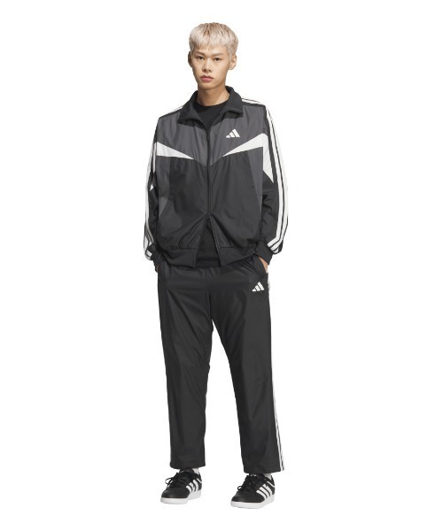 adidas（アディダス） パンツ ルーズフィット カラーブロック メッシュ