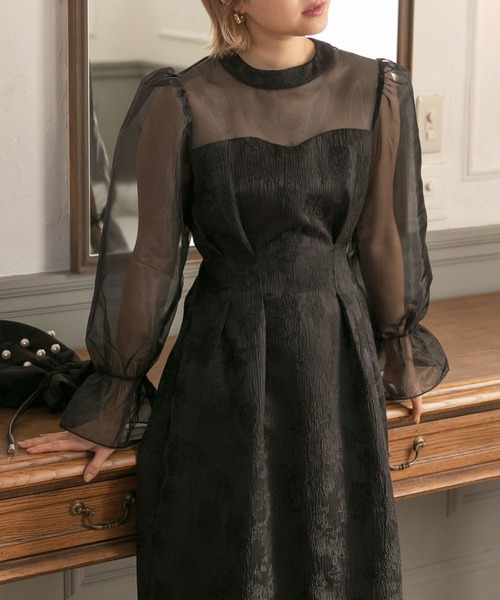 「forksy.」 長袖ワンピース FREE ブラック レディース_画像4