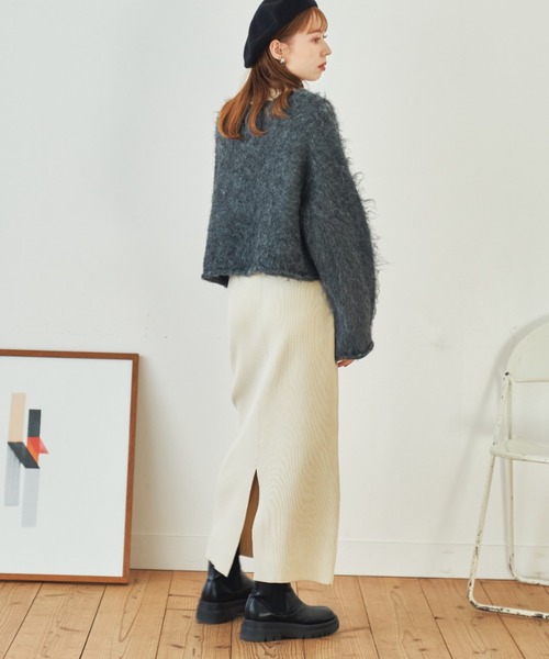 「hinari」 ニットボレロ FREE グレー レディース_画像9