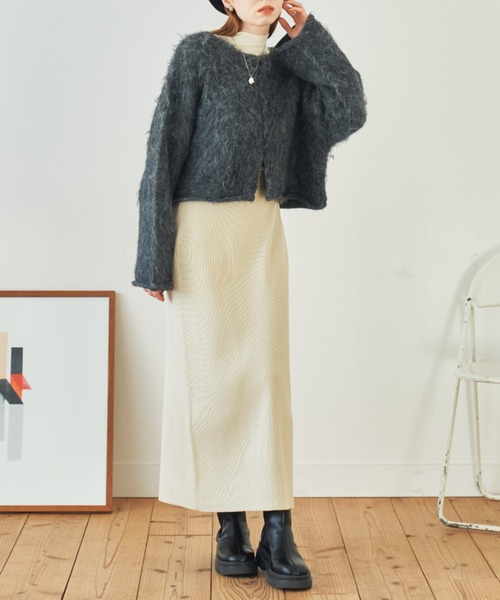 「hinari」 ニットボレロ FREE グレー レディース_画像10