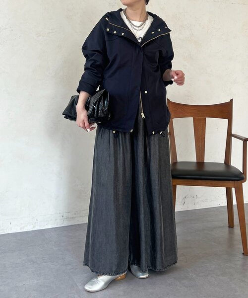 パンツ タックワイドフレアパンツ レディースの画像