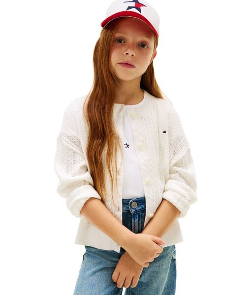 ニット セーター GIRLS ポインテルケーブルカーディガン キッズ 子供服の画像