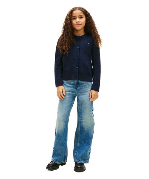 ニット セーター GIRLS ポインテルケーブルカーディガン キッズ 子供服の画像
