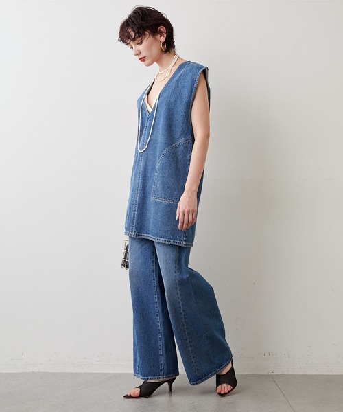 「Whim Gazette」 「THE PAUSE」デニムパンツ 26 インディゴブルー レディースの画像