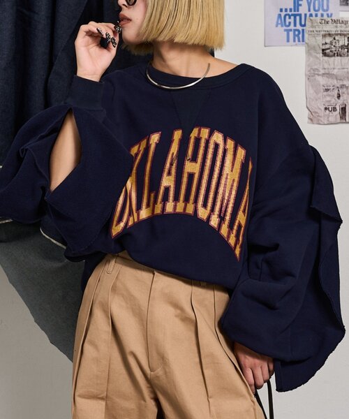 「etsinta」 スウェットカットソー ONE SIZE グレー レディースの画像
