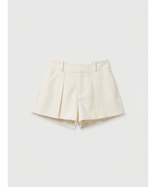 パンツ タックショートパンツ レディースの画像