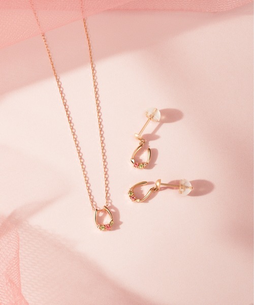 Jewel closet by L&Co. ネックレス K10ピンクゴールド 桜 馬蹄