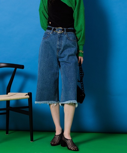 「MAISON SPECIAL」 デニムパンツ 36 ブラック レディースの画像