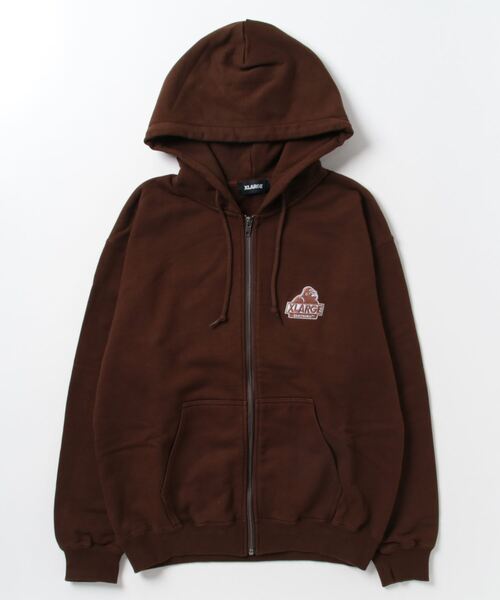 「XLARGE」 ジップアップパーカー L ブラウン メンズの画像