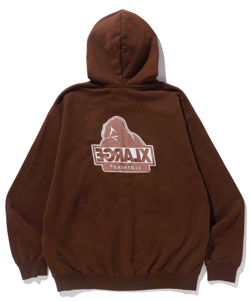 「XLARGE」 ジップアップパーカー L ブラウン メンズの画像