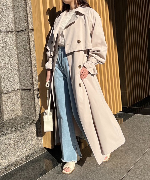 「one after another NICE CLAUP」 トレンチコート LARGE ベージュ レディース_画像2