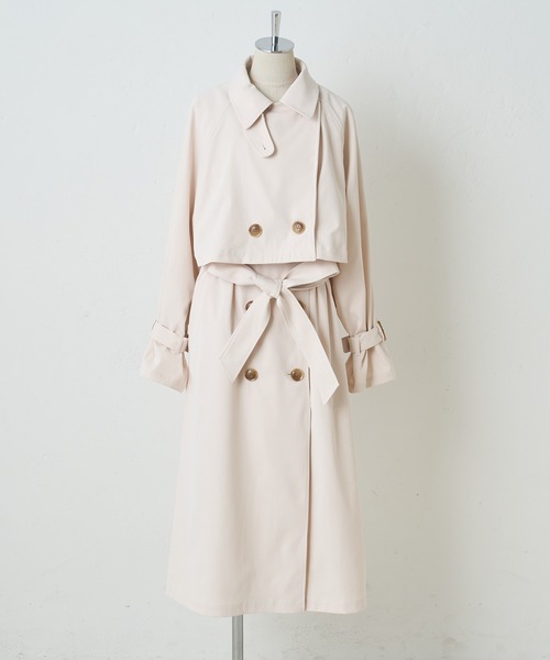 「one after another NICE CLAUP」 トレンチコート LARGE ベージュ レディース_画像9