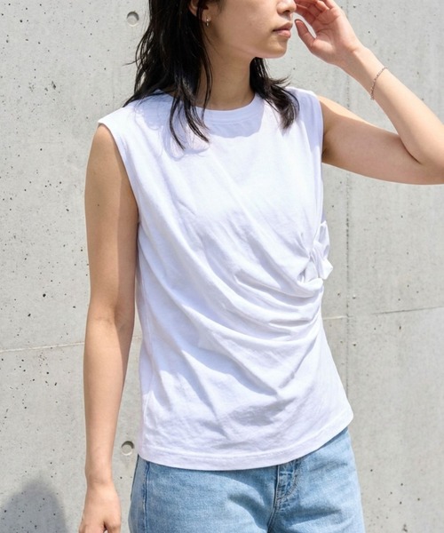 ROUGE VIF Sophie tシャツ 「接触冷感/UVカット」ドレープギャザー