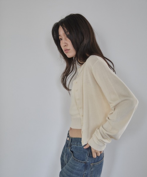 「feepur」 カーディガン MEDIUM チャコールグレー レディース_画像5