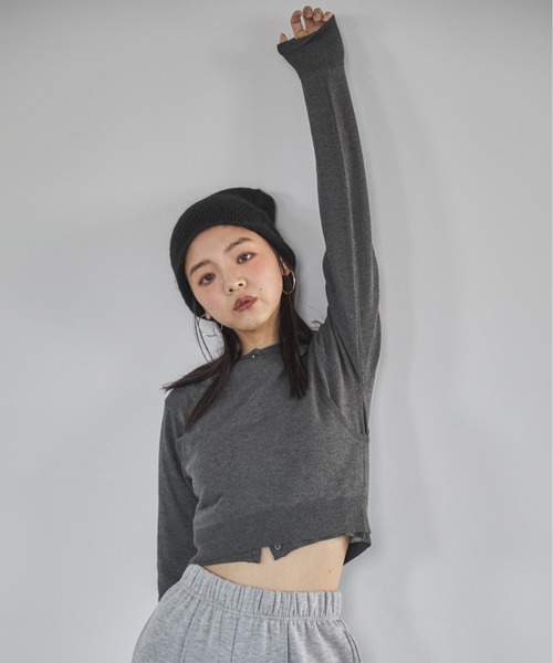 「feepur」 カーディガン MEDIUM チャコールグレー レディース_画像9