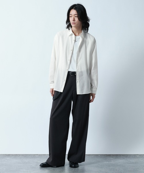 RAGEBLUE（レイジブルー） シャツ Linen Blend Regular Collar Shirt