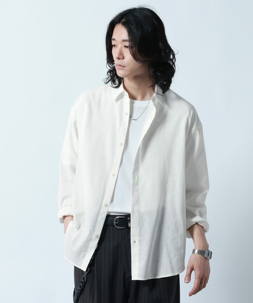 RAGEBLUE（レイジブルー） シャツ Linen Blend Regular Collar Shirt