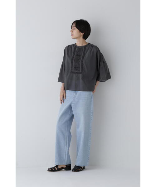 「human woman」 7分袖ブラウス MEDIUM グレー系その他 レディース_画像3